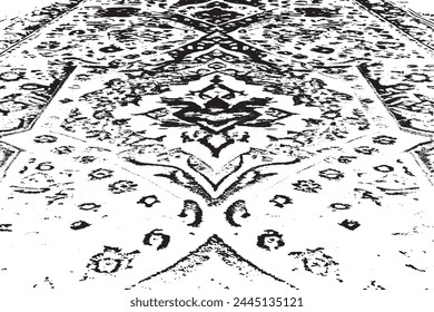 black overlay monochrome grunge seamless texture on white background, vector for background texture