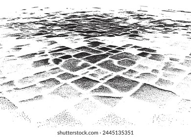 black overlay monochrome grunge seamless texture on white background, vector for background texture