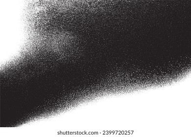 black overlay monochrome grungy sandy texture on white background, vector image background texture