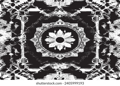 black overlay monochrome grungy texture on white background, vector illustration background texture