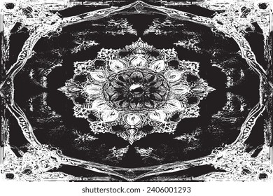 black overlay monochrome grungy texture on white background, vector illustration background texture