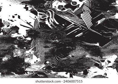 black overlay monochrome grungy texture on white background, vector illustration background texture