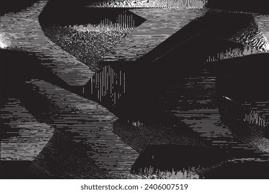 black overlay monochrome grungy texture on white background, vector illustration background texture