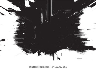 black overlay monochrome grungy texture on white background, vector illustration background texture