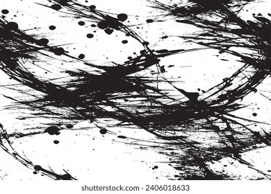 black overlay monochrome grungy texture on white background, vector illustration background texture