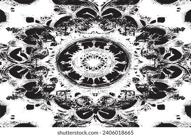 black overlay monochrome grungy texture on white background, vector illustration background texture