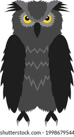 Black owl Halloween material illustration
