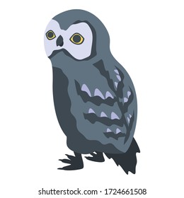 Black owl icon. Isometric of black owl vector icon for web design isolated on white background