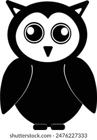 black owl icon. Tyto alba