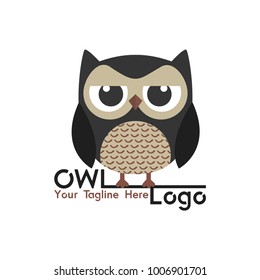 black owl icon vector illustration, isolated on a white background