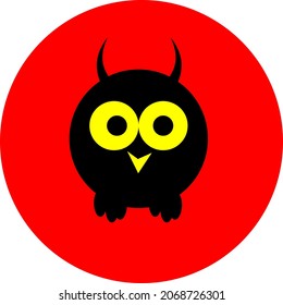 Black owl, illustration, vector, on a white background.