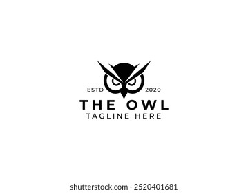 das schwarze Eule Logo Design, Eule Vogel Logo Vektorgrafik.