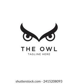 Black owl logo design with creative ideas.