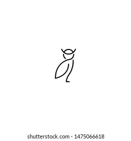 Black owl logo icon vector.
