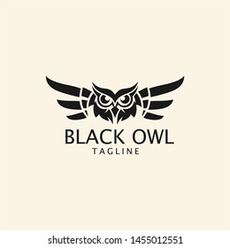 black owl logo / black owl vector grapich 