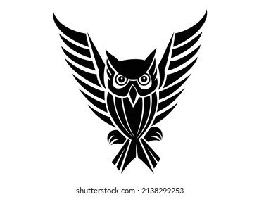 
Black owl with open wings wall decal for teenagers room