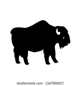 Black Ox silhouette. Vector shadow. Laser cutting path
