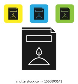 Black A pack full of seeds of a specific plant icon isolated on white background. Set icons colorful square buttons. Vector Illustration