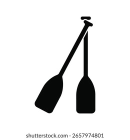 Um preto paddles cruzado ícone vetor