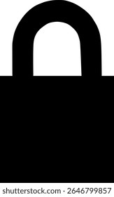 Black padlock icon in flat style. Security and privacy symbol representing protection, lock, safety, or access control.