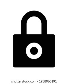 Black padlock icon isolated on white background. Cyber security concept. Digital data protection. Safety vector illustration.