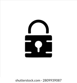 Black Padlock Icon with Keyhole Symbol security safety