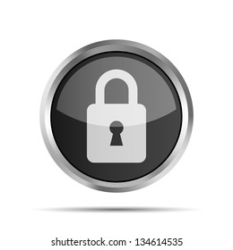 Black padlock icon on a white background