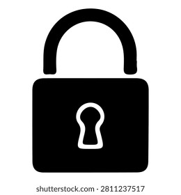 A black padlock icon representing security, privacy, and protection, isolated on a white background for digital and print use.