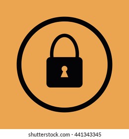 Black padlock icon vector