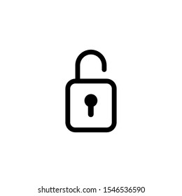 The black padlock lock icon is thin