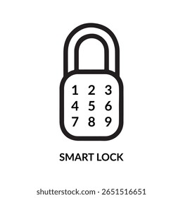 Black padlock with numeric keypad and text security digital