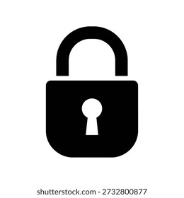 Black padlock security icon isolated flat design vector illustration scalable graphic