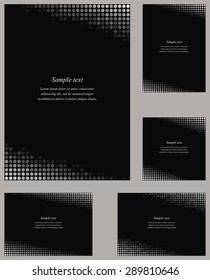 Black page corner design template invitation, greeting, presentation, card, letter, paper, brochure, etc.