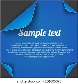 black page with folded corner vector illustration