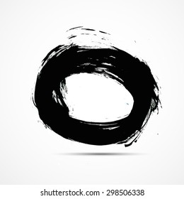 Black paint banner circle. Vector illustration