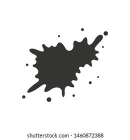 Black paint blot vector icon. Cartoon paint ink splashe.