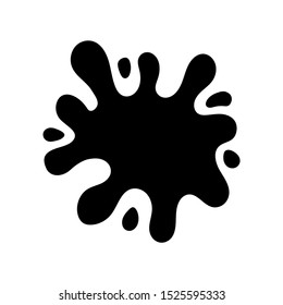 Black paint blots icon. Paint splash monochrome flat symbol. Vector illustration design.