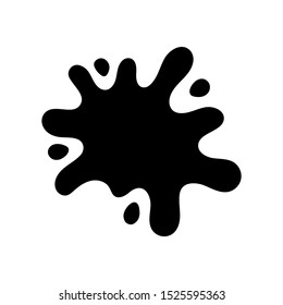 Black paint blots icon. Paint splash monochrome flat symbol. Vector illustration design.