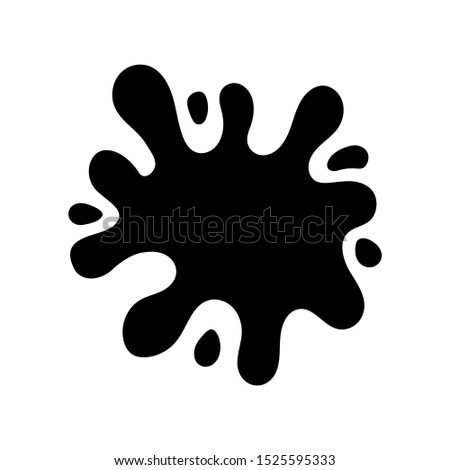 Black paint blots icon. Paint splash monochrome flat symbol. Vector illustration design.