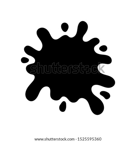 Black paint blots icon. Paint splash monochrome flat symbol. Vector illustration design.