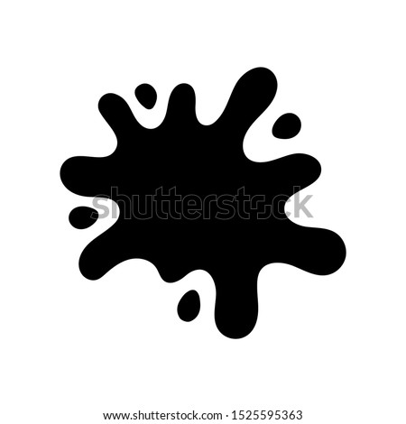 Black paint blots icon. Paint splash monochrome flat symbol. Vector illustration design.