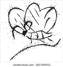 Black paint brush butterfly strokes vector seamless pattern. Hand drawn curved and wavy lines with grunge circles. brush scribbles decorative texture. Messy doodles, bold curvy lines illustration.