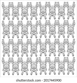 Black paint brush floral strokes vector seamless pattern. Hand drawn curved and wavy lines with grunge circles. brush scribbles decorative texture. Messy doodles, bold curvy lines illustration.