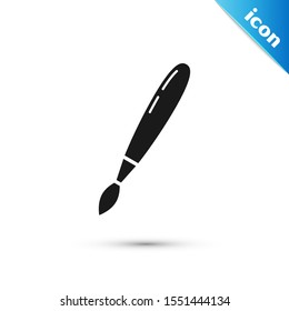 Black Paint brush icon isolated on white background.  Vector Illustration