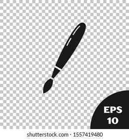 Black Paint brush icon isolated on transparent background.  Vector Illustration