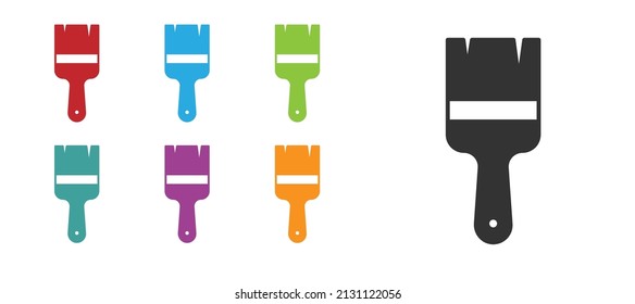 Black Paint brush icon isolated on white background. Set icons colorful. Vector