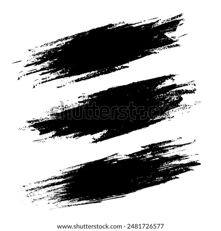Black paint brush stroke design elements. Grunge and rough brush stroke. Trendy paintbrush with dirty texture
