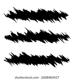 Black Paint Brush Stroke Effect Set