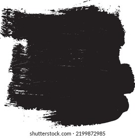 Black paint brush stroke. Ink brush strokes, brushes, lines. Grunge and dirty freehand drawing design elements, boxes, frames and stickers. Isolated on white background.