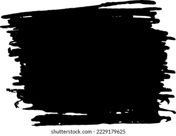Black paint brush stroke. Ink brush strokes, brushes, lines. Grunge and durty freehand drawing design elements, boxes, frames and stickers. Isolated on white background.